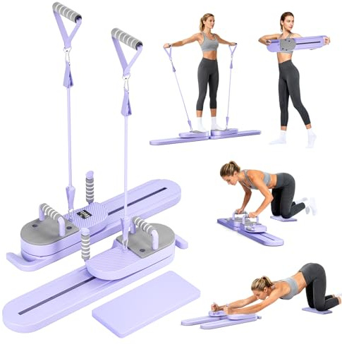 Yapasopu Aktualisiertes Split Pilates Board, LED-Pilates-Reformer, Ganzkörper-Trainingsgerät, multifunktionaler Bauchtrainer für Heimausrüstung
