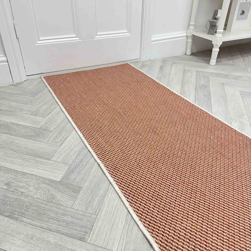 runrug Indoor/Outdoor Hallway Runner Rug - Waterproof Reversible Carpet for Hall, Patios & Garden - Stain-Resistant, Durable & Pet-Friendly - 60cm x 210cm - 2mm Thick - Coastal, Terracotta