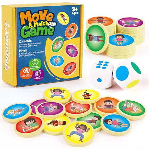 MitmachSpiel für Kinder ab 3 Jahren – Bewegungs Würfelspiel mit Farben | Motorik- und Koordinationsspiel für drinnen & draußen,Lernspiel für drinnen & draußen,Geschenk für Jungen und Mädchen