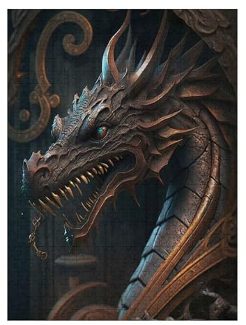 Puzzles Für Teenager 52x38cm/1000pcs Puzzles Spellbound Dragon Anti-Stress-Spielzeug Für Teenager, Musterzusammenbau, Geschenke Zur Stressreduzierung 52x38cm/1000pcs