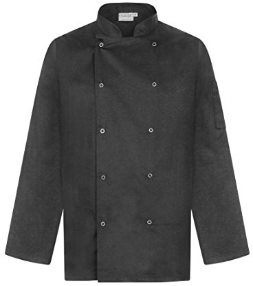 Professionelle Kochjacke - Langarm - Unisex - Modern Fit - Schwarz - 3XL