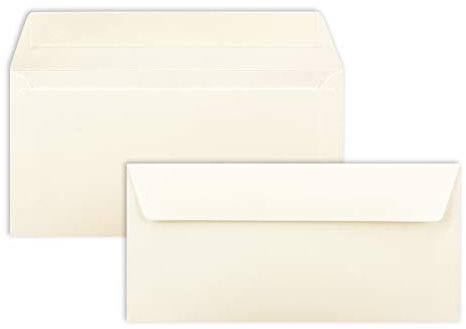 25 Brief-Umschläge DIN Lang - Naturweiß - 110 g/m² - 11 x 22 cm - sehr formstabil - Haftklebung - Qualitätsmarke: FarbenFroh by GUSTAV NEUSER