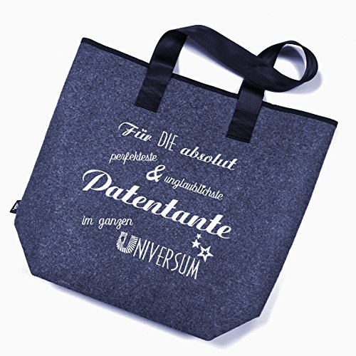 Schnoschi Filztasche Universum, Shopper hochwertig Bestickt/gestickt blau