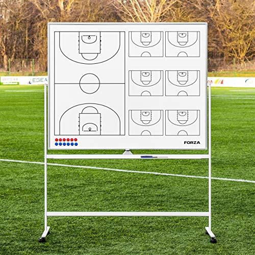 FORZA Coaching Tafeln │ (Wählen Sie Ihr Sport aus) │ 5 Taktische-Tafeln, die einfach zu abwischen sind│ Stifte werden enthalten (150cm x 120cm Coaching Whiteboard, Basketball)