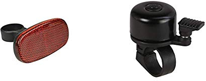 Fischer Erwachsene Reflektor Heck Universalhalterung, rot, Universal & Mini Fahrradglocke, schwarz, One Size