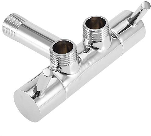 【𝐏𝐚𝐬𝐜𝐮𝐚】 Válvula de ángulo montada en la Pared de Cromo Válvula de Salida Doble Válvula de ángulo de Inodoro Bidet multifunción Válvula de Control de Pistola rociadora para Grifo de Lavabo