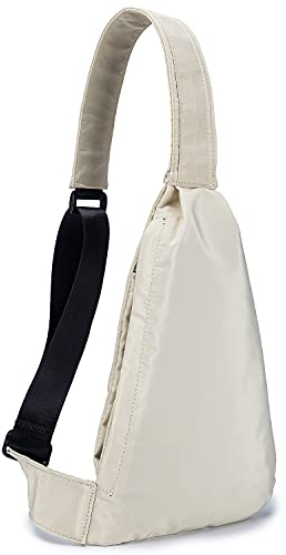 CLAPE Wasserdicht Sling Bag Herren Damen Leichte Schultertasche Verstellbar Umhängetasche Outdoor Crossbody Bag, Beige