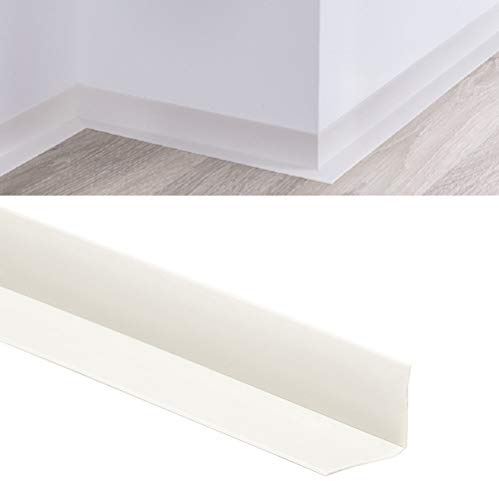 Flexible Skirting Board - Self Adhesive Skirting Trim - Flexible Skirting PVC Angle - White - 5m Long