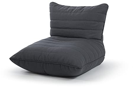 Gouchee Home Sitting Point only by Magma BeanBag Canvas Tango Sitzsack mit Rückenlehne, ca. 90x82x75cm, Gesteppte Sitzfläche, Made in Germany, anthrazit