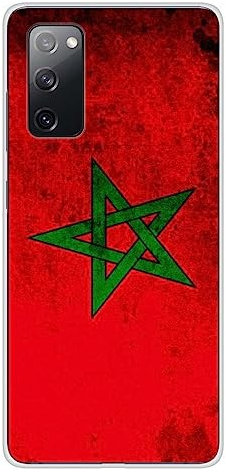 1001coques Coque Compatible avec Samsung Galaxy S20 FE - Housse Fine en Silicone Transparente - Design Drapeau Maroc