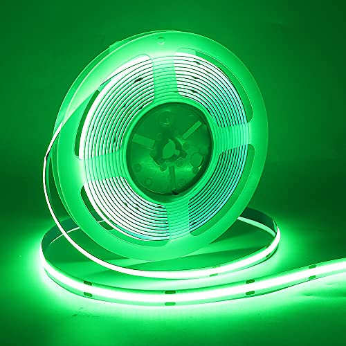 XUNATA USB COB LED Streifen 320 LEDs/m Superhell Hohe Dichte Selbstklebend Flexibles 5V COB LED Lichtband Strip für Schlafzimmer Küche Home Innendekoration (Grün, 1M)