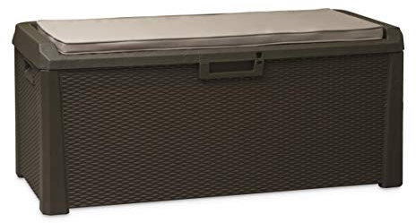 Toomax Santorini Plus Truhe für den Außenbereich aus recyceltem Kunststoff (550 l, Braun)