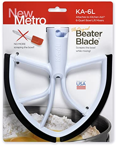 New Metro Design KA-6LBK Plastic Beater Blade, works w/KitchenAid 6 and 7 Qt Bowl-Lift Stand Mixers, Black