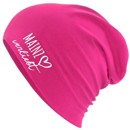 Huuraa Slouch Beanie Mainz verliebt Geschenk | Erwachsenen Wintermütze Baumwolle und Elasthan Mütze Geschenkidee doppellagige Baumwollmütze