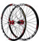 Mountainbike Laufräder, 24 Zoll Fahrrad Laufradsatz Doppelwandige Aluminiumlegierung MTB-Felge Scheibenbremse Schnelle Veröffentlichung 32 Loch 8 9 10 11 12 Speed (Color : Red, Size : 24 inch)