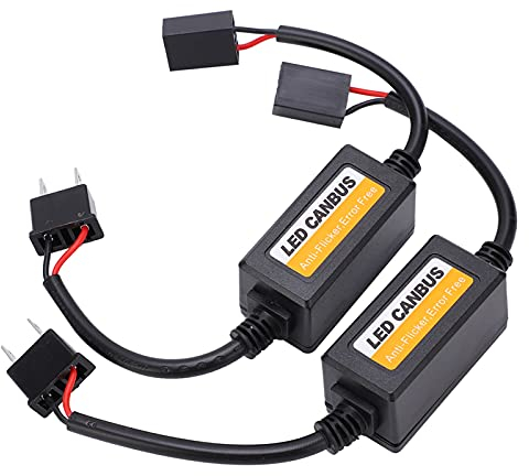 2 Stücke Autoscheinwerfer Decoder DC 9V16V Anti-Flicker Kabelbaum ABS LED Canbus Fehlerfrei Warnwiderstände Decoder Adapter für H7