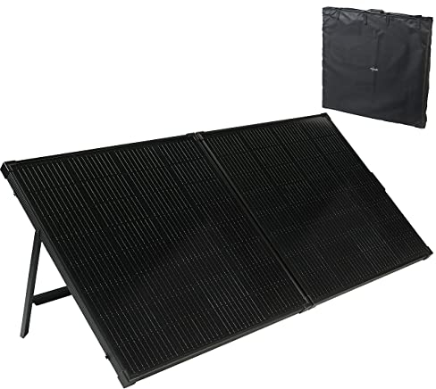revolt Solarpanel mobil: Faltbares Solarpanel mit monokristallinen Zellen, 240 Watt, schwarz (Module, Kleines Solar-Panel, wasserdichte Taschen)