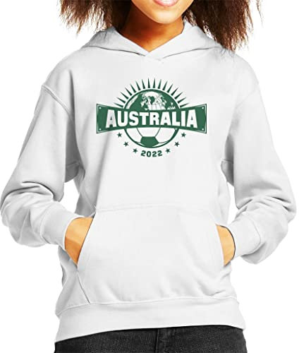 All+Every Australia World Football Globe Kid's Hooded Sweatshirt White