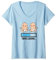 Femme Mom of Twin Enceinte avec jumeaux T-Shirt avec Col en V