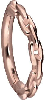 PIERCINGLINE Segmentring Clicker Chirurgenstahl KETTEN DESIGN Septum Ohr Helix Conch Roségoldfarben 6 mm