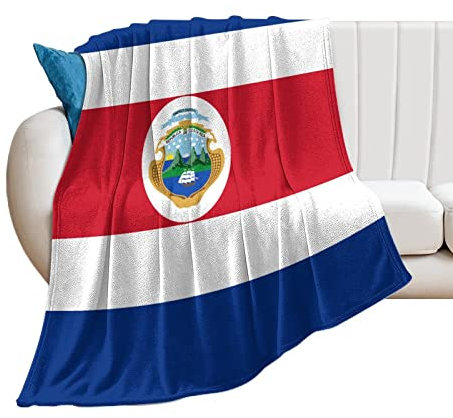 Costa Rica Decke mit Nationalflagge, Costa Rica, Überwürfe aus Plüsch, superweich, warm, Flanell, Decke für Couch, Bett, Sofa, Stuhl, Geschenk für Freunde, Familie, Lehrer, 178 x 203 cm