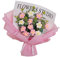 Harilla Gehäkelter Blumenstrauß, gehäkelter Blumenstrauß, Tischdekoration, handgefertigter gestrickter Blumenstrauß, gewebter Blumenstrauß für Bar, Hochzeit, ROSA