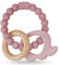 Vicloon Beißring für Babys, Elefant Beißring Spielzeug aus Silikon und Holzringe, Baby Zahnungshilfe BPA-frei, Schmerzlindernde Zahnen Nursing Zubehör für ab 3 Monaten Babys (Dunkelpink)