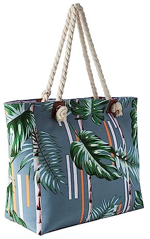 DonDon sac de plage hydrofuge avec fermeture à glissière - Monstera