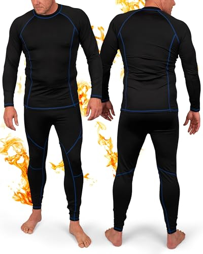Basic Treasure Thermounterwäsche Herren, Ski Thermo Unterwäsche, Warme Winter Funktionsunterwäsche, Skiunterwäsche Set, Atmungsaktiv (Größe XL)