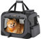 Feandrea Hundebox faltbar, Transportbox Hund, S, Hundetasche, Oxford-Gewebe, Netzstoff, atmungsaktiv tragbar transportabel, Metallrahmen, mit Griffen, Taschen, 50 x 35 x 35 cm, grau PDC50G01