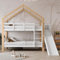 FEZTOY Kinderbett Baumhaus 90 x 200 cm mit Rutsche & Leiter — Etagenbett für Kinder — 2X Lattenrost bis 100 kg — Hausbett aus Massivholz