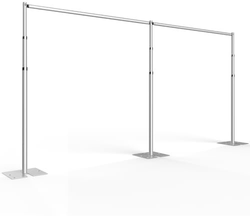 EMART Backdrop Stand Heavy Duty 3mx6m, Pipe and Drape Background Support Kit, Adjustable Metal Frame for Wedding, Birthday, Party, Banquet Decorations