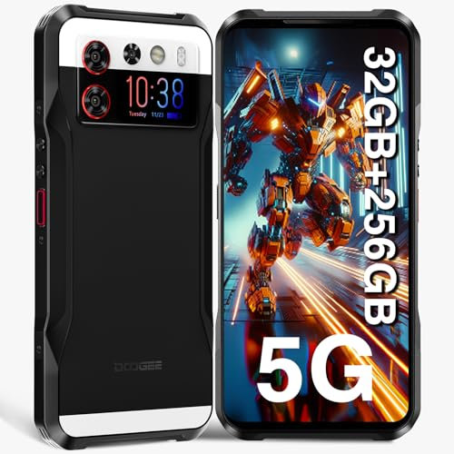 DOOGEE V20S [2024] 5G Rugged Smartphone 32GB RAM+ 256GB ROM, 6.43 FHD+ AMOLED 1.58”AMOLED Schermo Posteriore 50MP Fotocamera 24MP Visione Notturna, 6000mAh 33W Ricarica Rapida Android 13 NFC