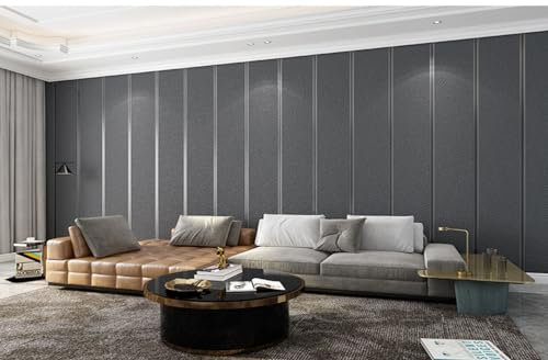 mwpqbd Upgraded Deerskin Velvet High-end Modern Minimalist 3D Wallpaper Plain Non-Woven Living Room Bedroom TV Background Wall Paper 20.8 '* 393.7'Non Peel and Stick Wallpaper (Dark Gray 068)