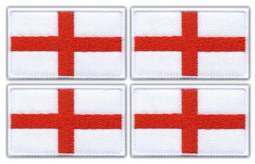 Juego de 4 parches bordados, diseño de bandera de Inglaterra