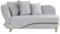 Chaiselongue Samtstoff grau linksseitig mit Stauraum Kissen modern Meri II