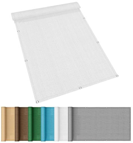 Filet Brise Vue 2 x 2 m Anti 95% UV, Indéchirable,Durable Toile Ombrage Respirant Multi Couleur et Taille pour Jardin Terrasse,Extérieur, Blanc