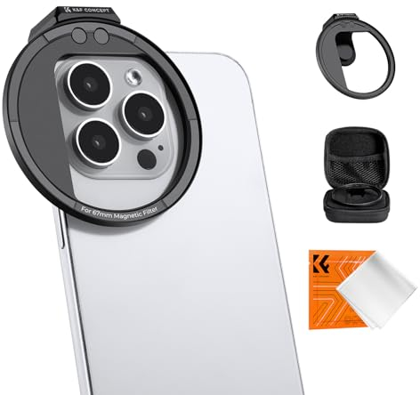 K&F Concept 67mm Clip-on Magnetico Filtro Adattatore per Cellulari, Adattatore per Anello Magnetico per Filtros Telefono Compatibile con iPhone 15 X Pro Max 14 13 12 11