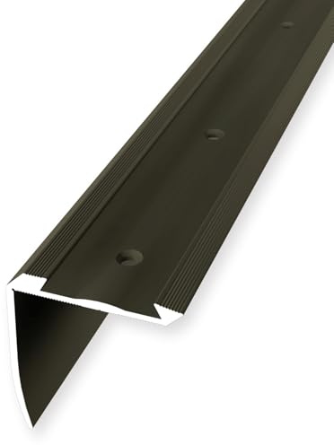 Treppenkantenprofil 46 x 42 x 2500 mm Winkelprofil Aluminium Geriffelt Versenkt Gebohrt Bronze Einfasshöhe 4-5 mm Küberit