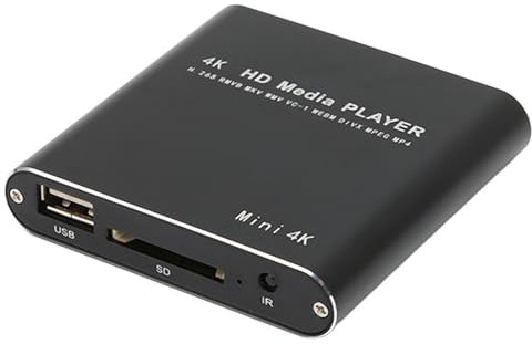 Reproductor Multimedia Digital 4K Ultra HD, Reproductor de Vídeo MP4 para TV para Unidad USB, Tarjeta, 3840 X 2160 30 Hz, HDMI, AV, Salida óptica, Salida de 4 GB (Enchufe de la UE)