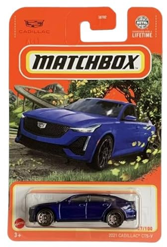 Matchbox 2021 Cadillac CT5-V Diecast Car, Blue, 37/100