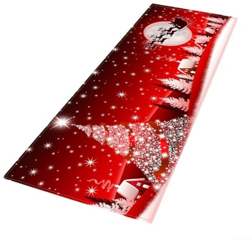 Zoegneer Weihnachtsteppich, festlich, saugfähig, Weihnachtsdekoration, Läufer, Teppich für den Heimgebrauch, 40 x 120 cm (#2)