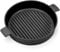 Warmiehomy Cast Iron Griddle Pan,24cm Pre-Seasoned Non-Stick Grill Pan,Round BBQ Cast Iron Skillet with 2 Handles for Gas Induction Electric Hobs and Oven Safe,Ridge Surface