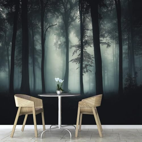 ANALTIRCE Fototapete Nebeliger Wald Natur 3D Effekt 250×175 cm Tapeten,Moderne Tapeten Wandbild Wandtapete Dekoration Wohnzimmer Schlafzimmer