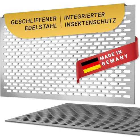 DeinLichtschacht – Lichtschachtabdeckung Edelstahl – Langlöcher – 800x400mm – Rostfrei & langlebig – Begehbar – Mit Insektenschutz – Einfache Montage – Hochwertiges Design & Funktion – Made in Germany