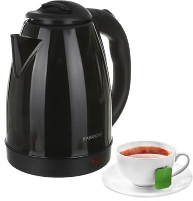 Bollitore elettrico 1,8 L 1500 W nero in acciaio