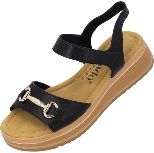 Palado Damen Sandalen Stamelos by Sila Sahin - bequeme Sandaletten - modische Sommerschuhe - elegante Pantoletten Schwarz UK5,5 - EU38