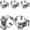 TXXATX T Bolt Hose Clamp 52-55 mm Exhaust Clamp 5 Pieces Hose Clip 304 Stainless Pipe Clamps Adjustable Bolt Band Width 22 mm for Water Pipe Gas Pipe Automotive Tube Attachment