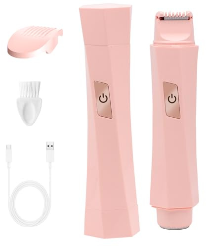 OBEST intimrasierer für frauen 2-in-1 Dual Head, Elektrischer Rasierer Damen, trimmer damen für Gesicht, Beine und Arme, IPX7 Wasserdicht, Nass/Trocken, Wiederaufladbar, 120 Minuten Akkulaufzeit
