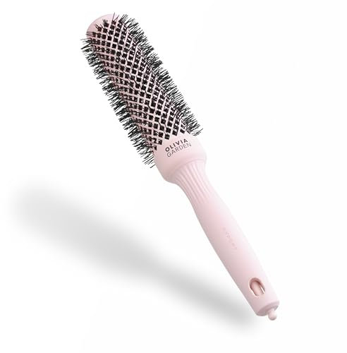 Olivia Garden Expert Blowout Speed – Pastellrosa - 35 - Keramik-Rundbürste mit extra langem Barrel für 25% schnellere Blowouts